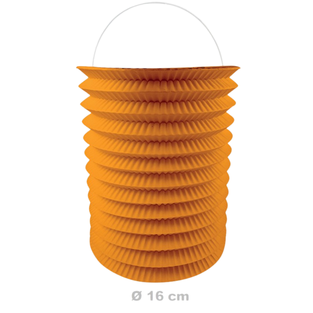 12 farolillos de papel naranja - 16 cm