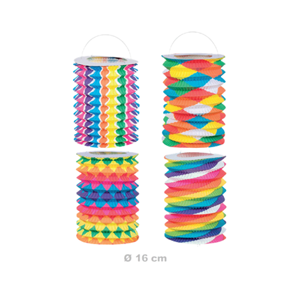 12 farolillos de papel de colores