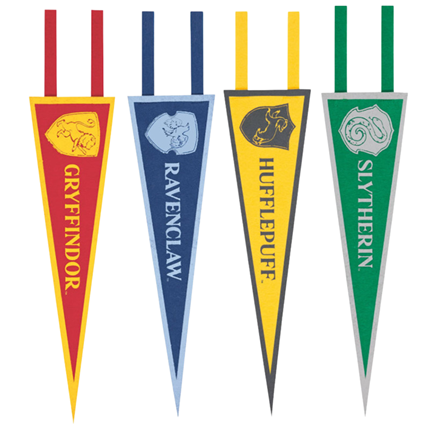 4 banderolas de tela de Harry Potter para colgar