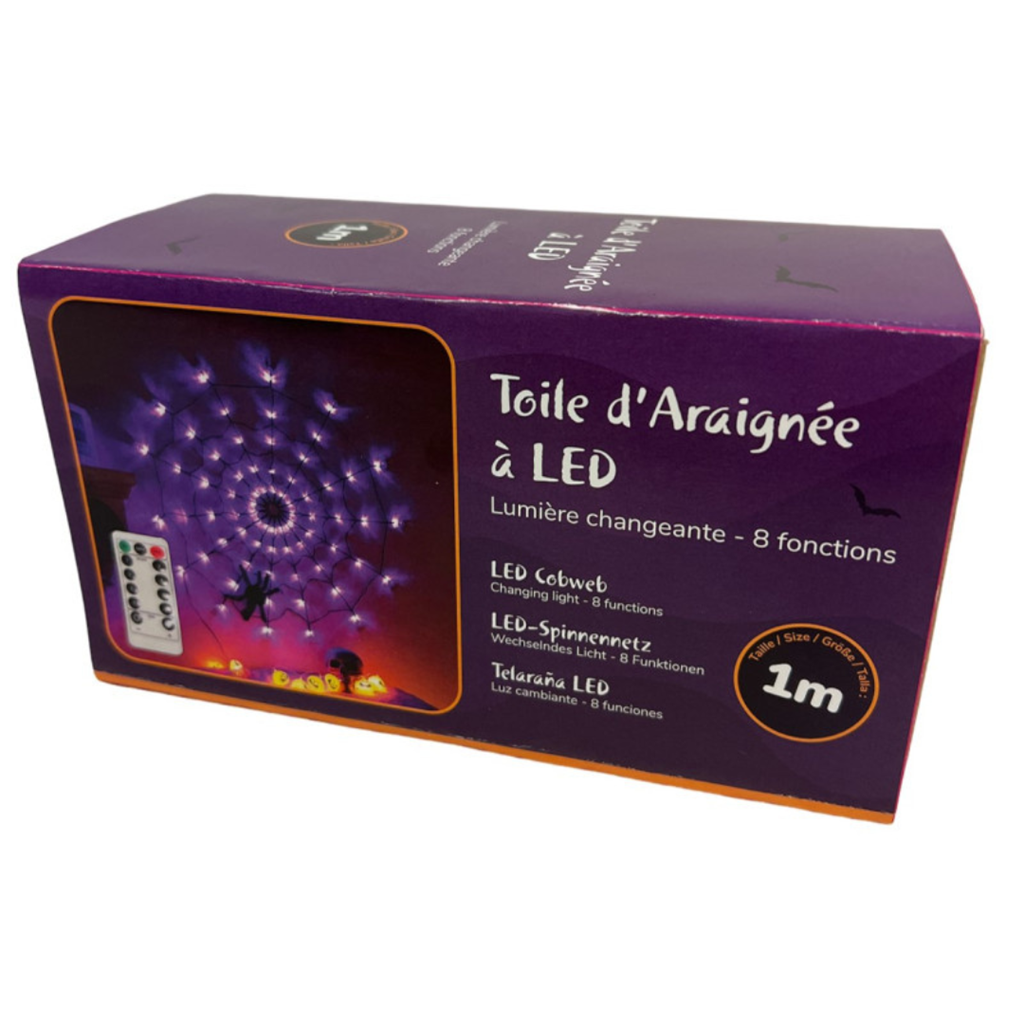 Pantalla LED de 1 m + 1 araña de luces cambiantes de 34 cm (caja de pilas)