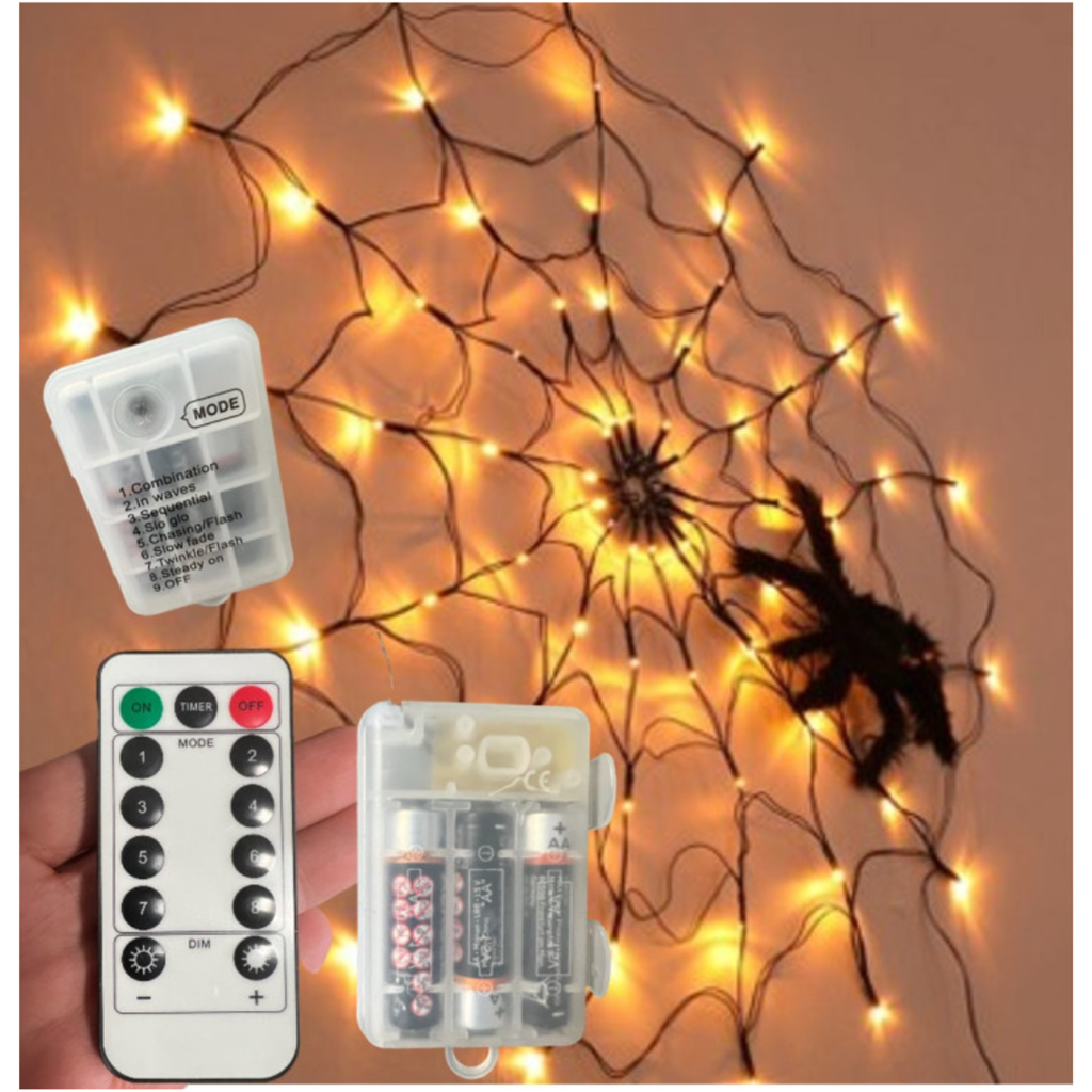 Pantalla LED de 1 m + 1 araña de luces cambiantes de 34 cm (caja de pilas)