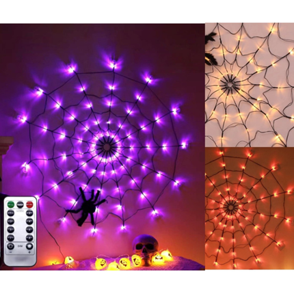 Pantalla LED de 1 m + 1 araña de luces cambiantes de 34 cm (caja de pilas)