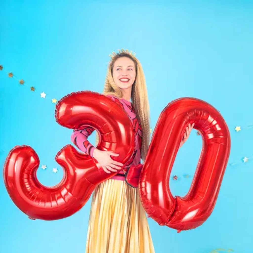 Balón Chiffre ''4'', aluminio, 86cm, rojo