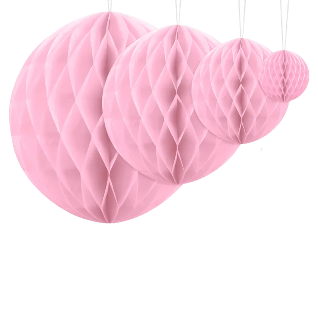 Bola de nido de abeja rosa claro - 20 cm