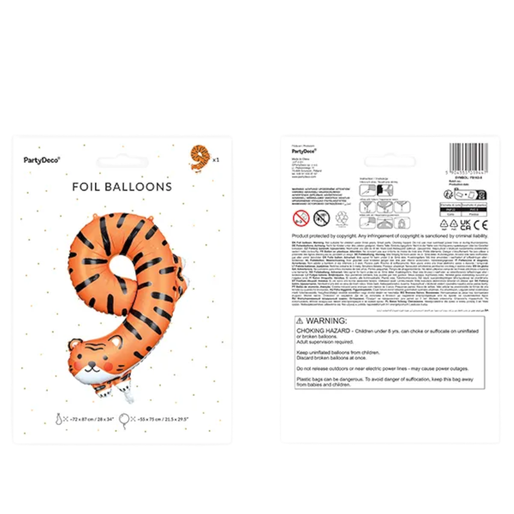 Ballon Tigre aluminio - Número 9