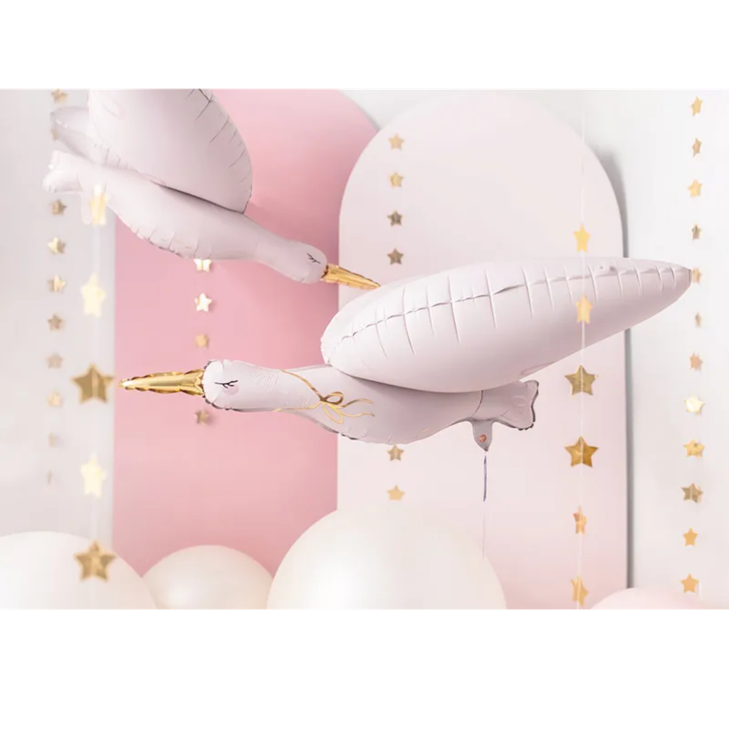 Globo de aluminio Cigogne, 103 x 60 cm, rosa brillante