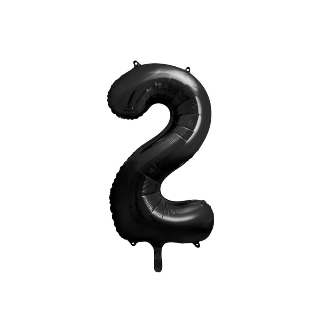 Balón Chiffre ''2'', aluminio, 86cm, negro