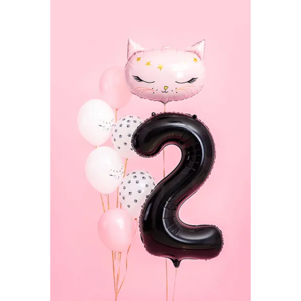 Balón Chiffre ''2'', aluminio, 86cm, negro