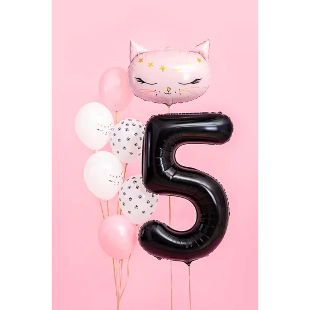 Balón Chiffre ''5'', aluminio, 86cm, negro