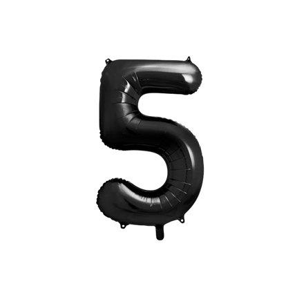Balón Chiffre ''5'', aluminio, 86cm, negro