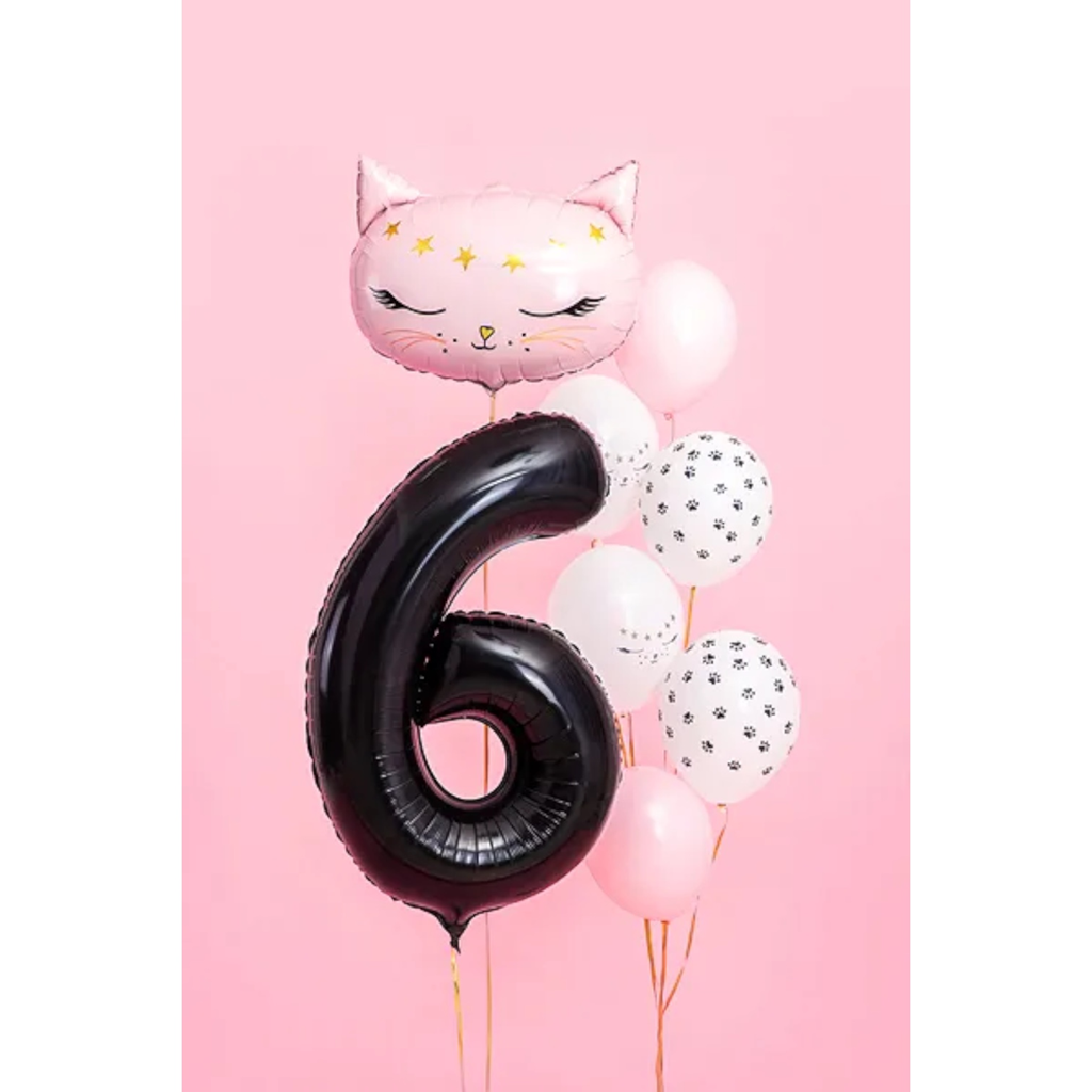 Balón Chiffre ''6'', aluminio, 86cm, negro