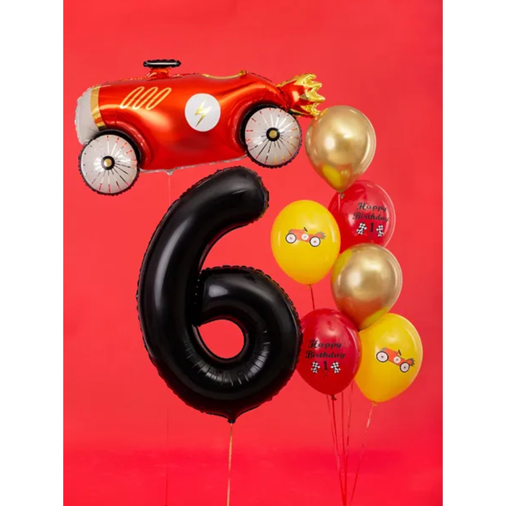 Balón Chiffre ''6'', aluminio, 86cm, negro