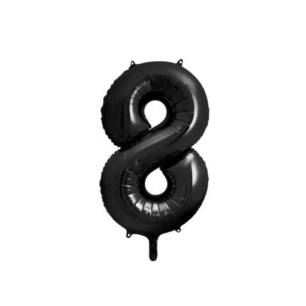 Balón Chiffre ''8'', aluminio, 86cm, negro