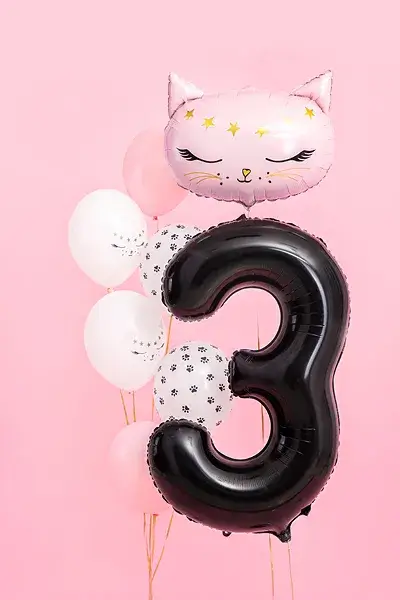 Balón Chiffre ''3'', aluminio, 86cm, negro