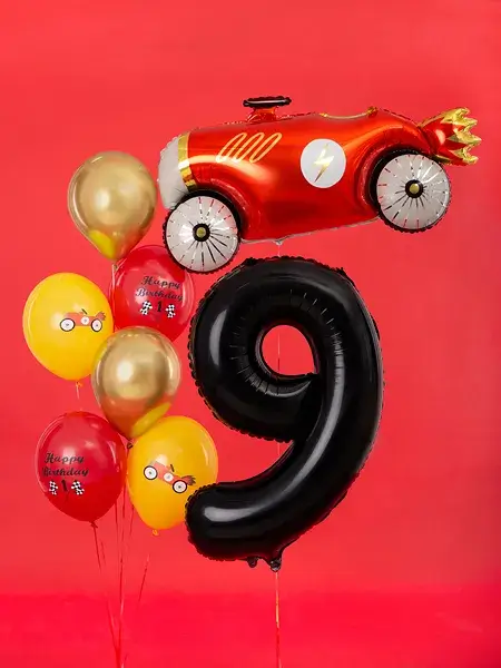 Balón Chiffre ''9'', aluminio, 86cm, negro