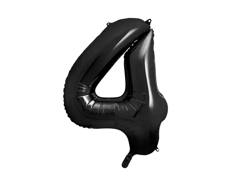 Balón Chiffre ''4'', aluminio, 86cm, negro