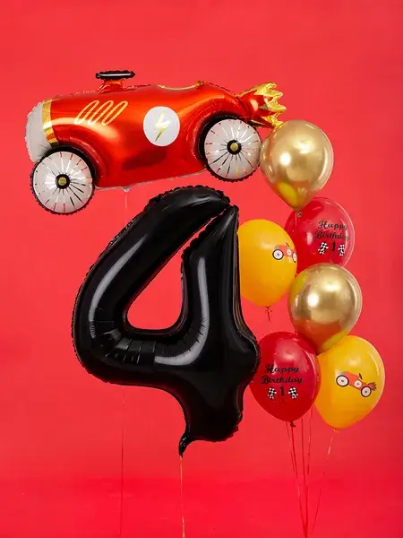 Balón Chiffre ''4'', aluminio, 86cm, negro