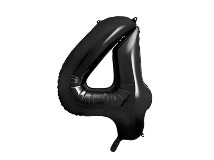 Balón Chiffre ''4'', aluminio, 86cm, negro