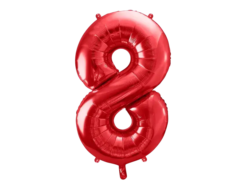 Balón Chiffre ''8'', aluminio, 86cm, rojo
