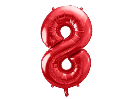 Balón Chiffre ''8'', aluminio, 86cm, rojo