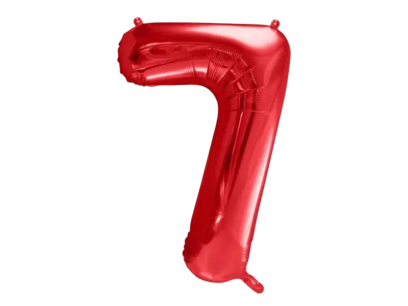 Balón Chiffre ''7'', aluminio, 86cm, rojo