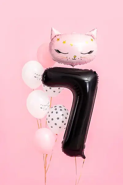 Balón Chiffre ''7'', aluminio, 86cm, negro