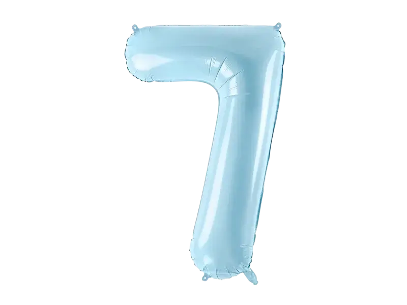 Balón Chiffre ''7'', aluminio, 86cm, azul claro