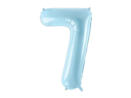 Balón Chiffre ''7'', aluminio, 86cm, azul claro