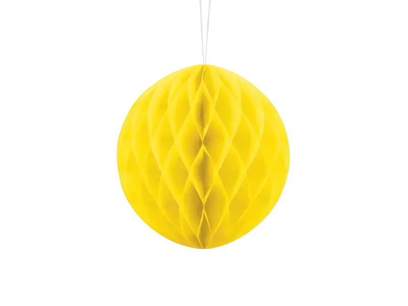 Bola de papel de nido de abeja, amarilla, 20 cm