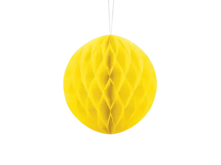 Bola de papel de nido de abeja, amarilla, 20 cm