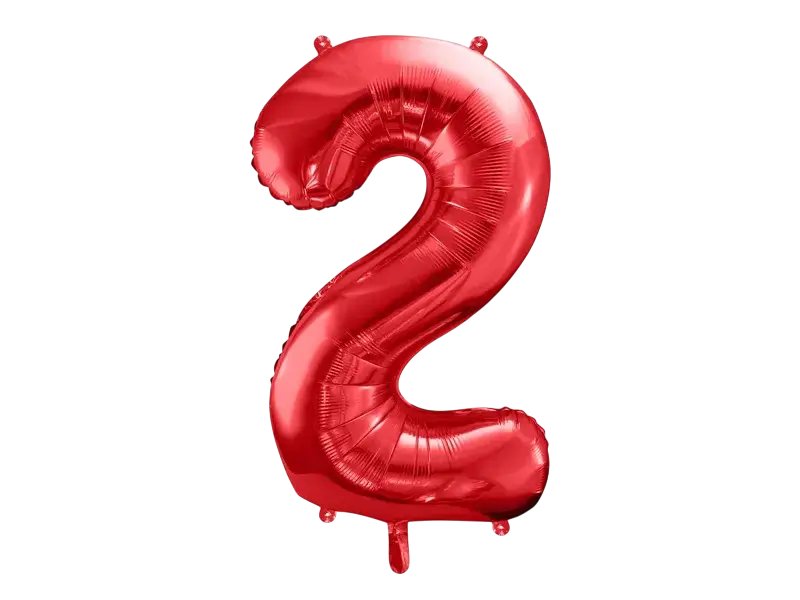 Balón Chiffre ''2'', aluminio, 86cm, rojo