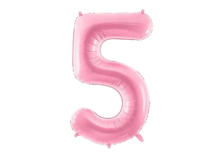 Balón Chiffre ''5'', aluminio, 86cm, rosa claro