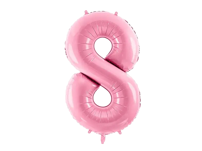 Bola Chiffre ''8'', aluminio, 86cm, rosa claro