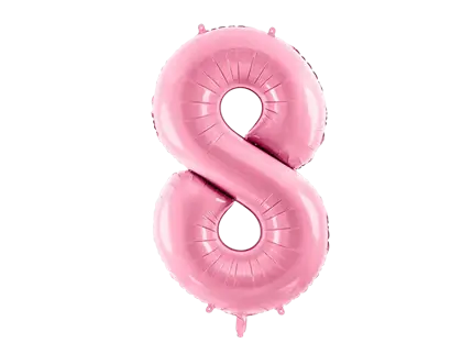 Bola Chiffre ''8'', aluminio, 86cm, rosa claro