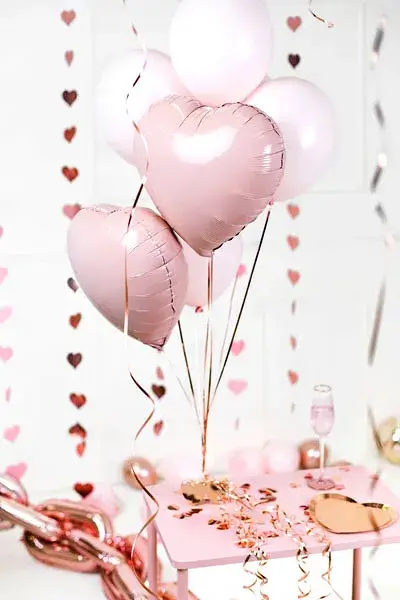 Peso globo Corazones, oro rosa