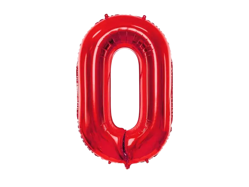Balón Chiffre ''0'', aluminio, 86cm, rojo
