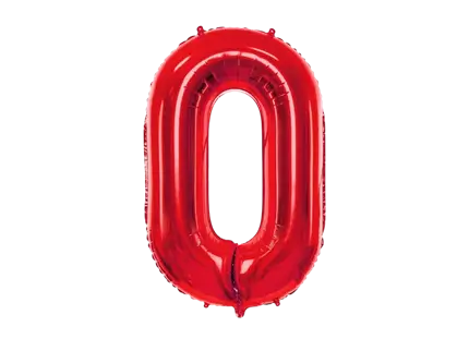 Balón Chiffre ''0'', aluminio, 86cm, rojo