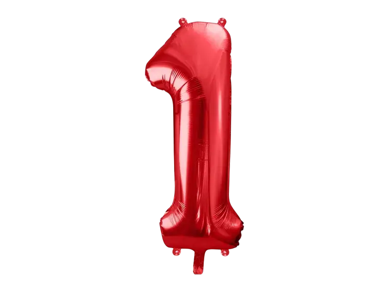 Balón Chiffre ''1'', aluminio, 86cm, rojo