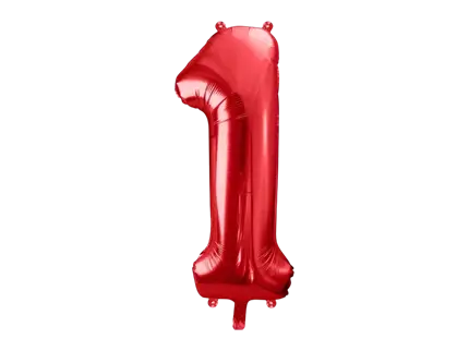 Balón Chiffre ''1'', aluminio, 86cm, rojo