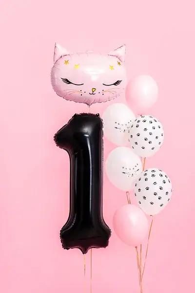 Balón Chiffre ''1'', aluminio, 86cm, negro