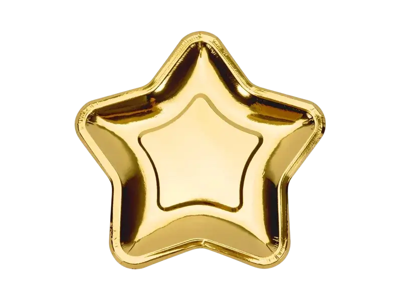 6 platos estrella dorados (ø18cm)