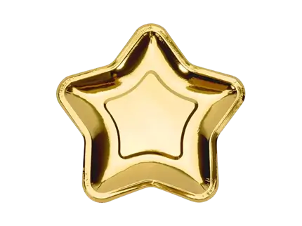 6 platos estrella dorados (ø18cm)