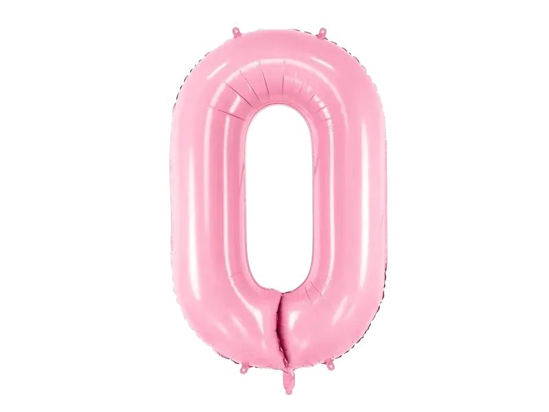 Balón Chiffre ''0'', aluminio, 86cm, rosa claro