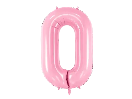Balón Chiffre ''0'', aluminio, 86cm, rosa claro