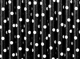 10 pajitas de papel negro con lunares blancos