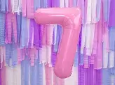 Balón Chiffre ''7'', aluminio, 86cm, rosa claro
