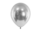 10 globos plateados brillantes