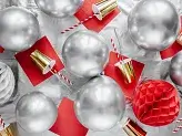 10 globos plateados brillantes