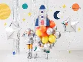 10 globos plateados brillantes