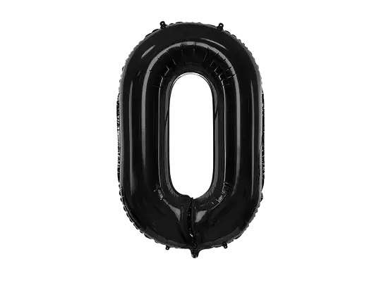 Balón Chiffre ''0'', aluminio, 86cm, negro